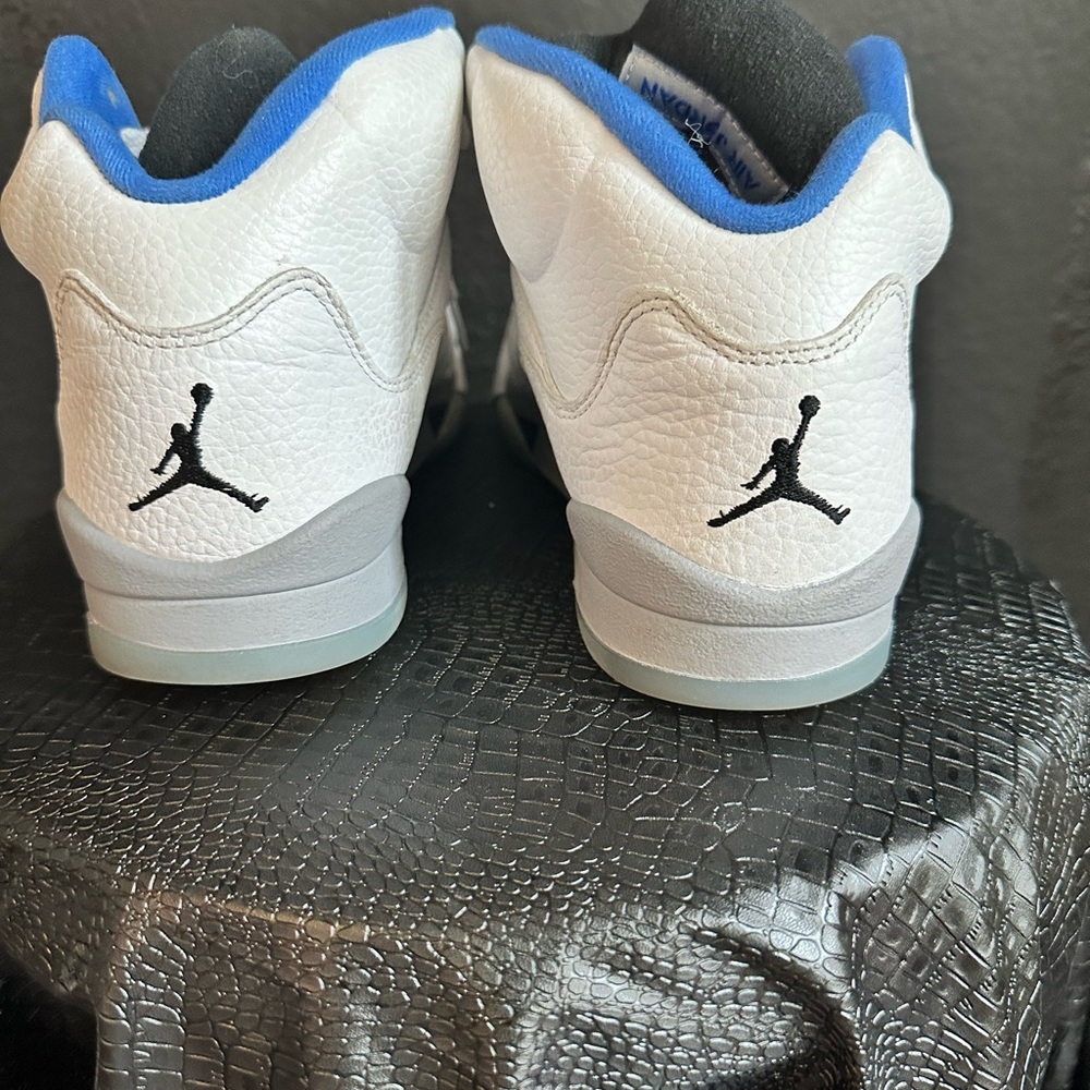 White and Blue Sneakers - Picture 2 of 3